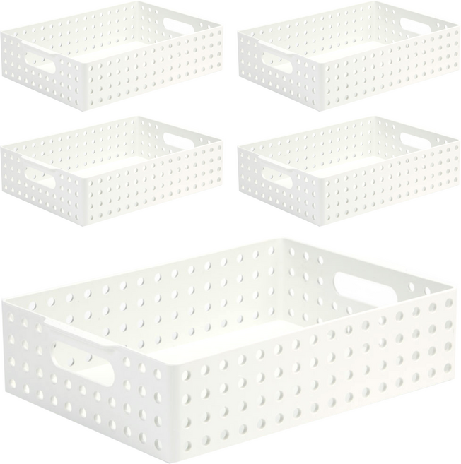 리템 마이룸 S&S 핸들형 바구니 A4, IVORY, 5개