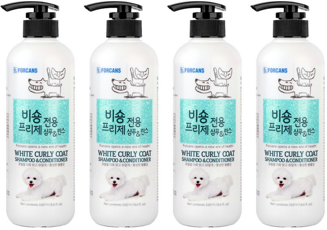 FORCANS 富健士 比熊犬專用洗髮潤絲精, 4個, 550ml