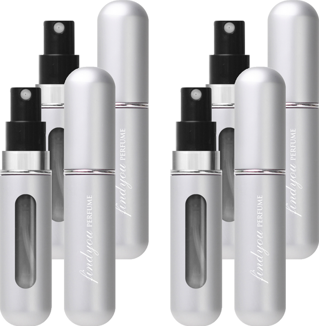 파인듀 향수 공병 5ml, 실버 무광, 4개