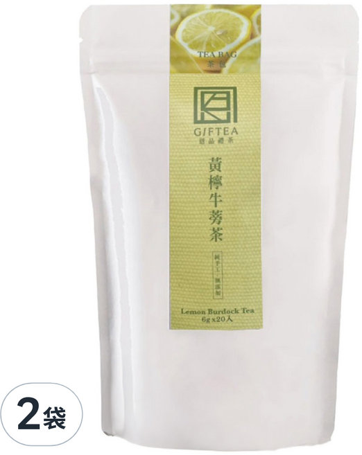 恩品禮茶 黃檸牛蒡茶包, 20包, 6g, 2袋