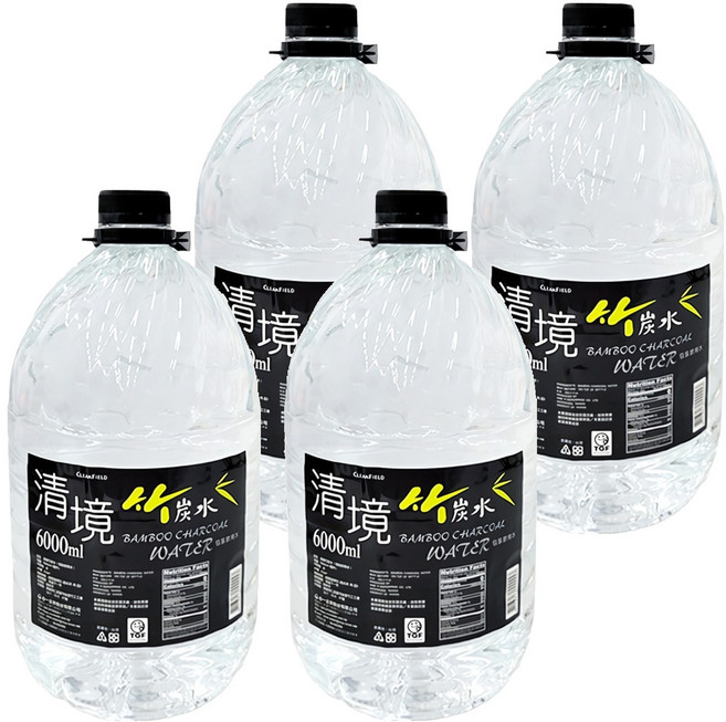 清境 竹炭水, 6L, 4桶