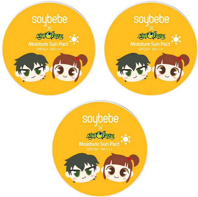 소이베베 신비아파트 모이스춰 선팩트 본품 SPF50+ PA+++, 15g, 3개