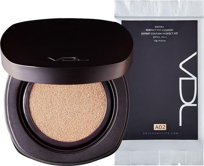 브이디엘 엑스퍼트 퍼펙트 핏 쿠션 본품 15g + 리필 15g 세트, A02, 1개