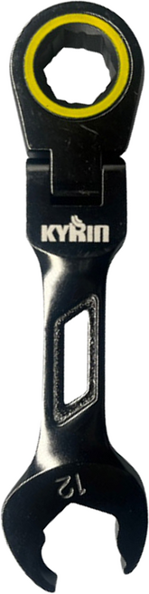 麒麟工具KYRIN 120齒快速短型搖頭棘輪梅開板手 星型梅花專利 可往復式開口, 1個