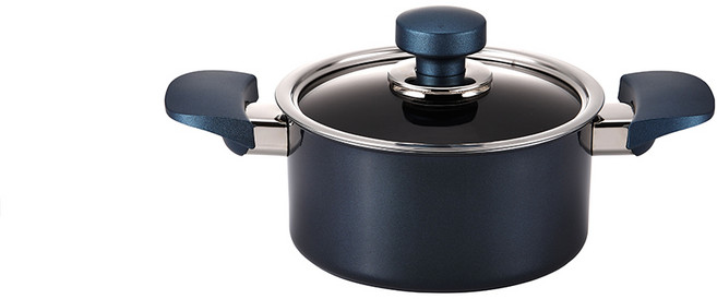 해피콜 클래식 다이아몬드 양손냄비, 16cm, 블루, 1개