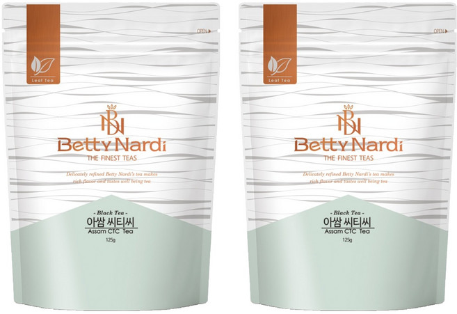 베티나르디 아쌈 씨티씨 티 지퍼백, 125g, 1개입, 2개