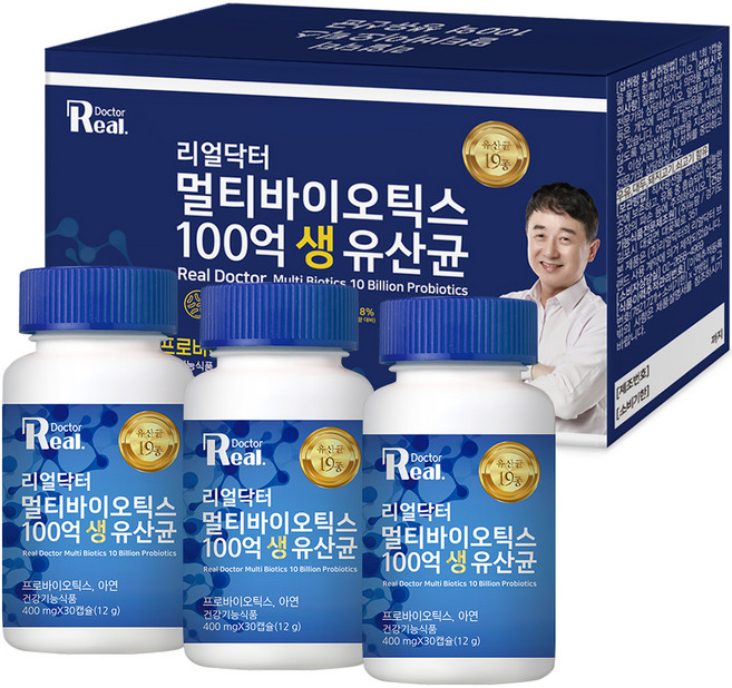 리얼닥터 멀티바이오틱스 100억 생 유산균, 30정, 3개