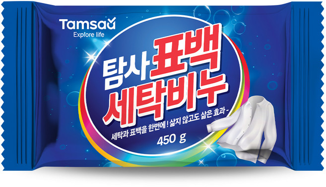 탐사 표백 세탁비누, 450g, 1개