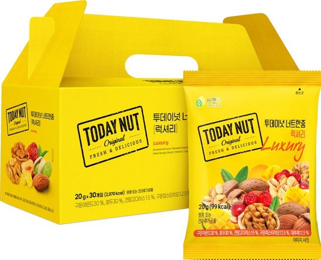 투데이넛 너트한줌 믹스넛 럭셔리, 600g, 1개