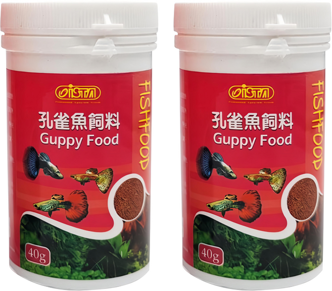 ISTA 伊士達 孔雀魚飼料 微粒 粉狀, 40g, 2罐