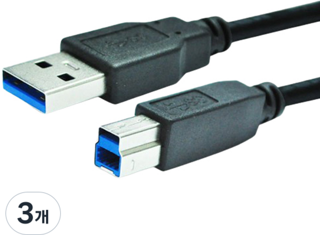 justlink DIOPTEC USB 3.0 A B 印表機連接線 黑色, 3個, 2m