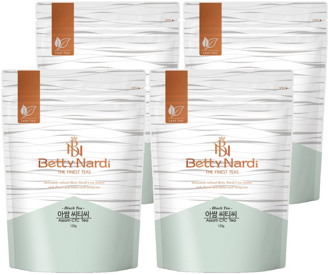 베티나르디 아쌈 씨티씨 티 지퍼백, 125g, 1개입, 4개