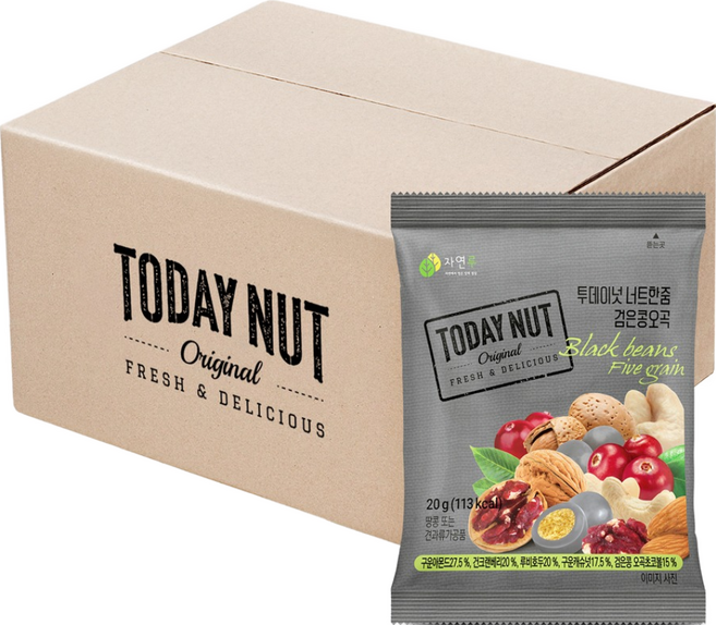 투데이넛 너트한줌 검은콩오곡, 20g, 50개