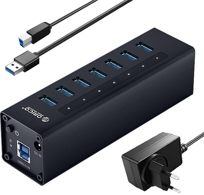 오리코 USB 7포트 허브 A3H7, 블랙, 기본제품구매
