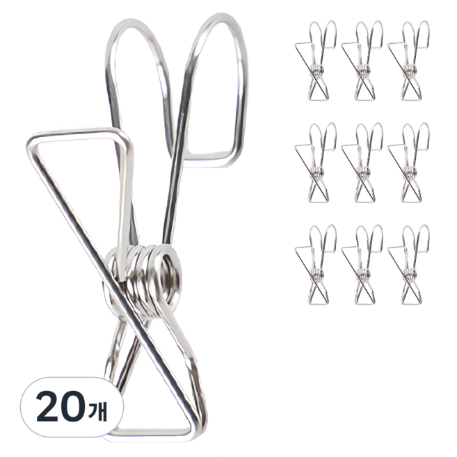 리빙홈디테일 다용도 후크 집게 소형 LHD 016, 20개