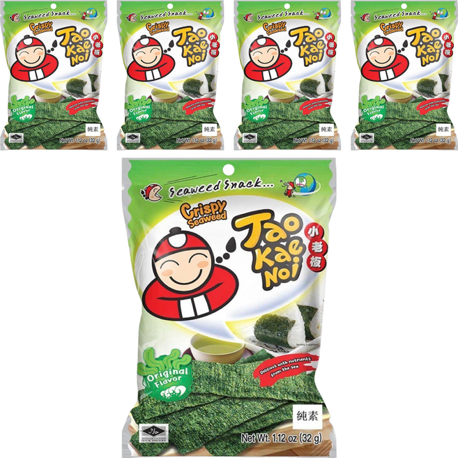 TAO KAE NOI 小老板 厚片海苔 原味, 32g, 5包