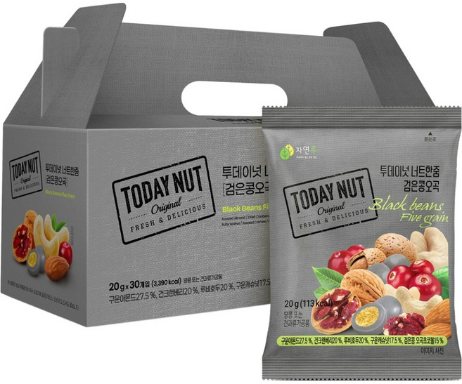투데이넛 너트한줌 검은콩오곡 믹스넛, 600g, 1개