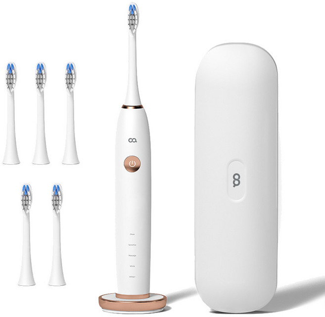 오아 클린이 소프트B 전동칫솔 + 리필 칫솔모 4개, 1세트, 화이트, OOT-003WH(칫솔), VO-ET034(칫솔모)