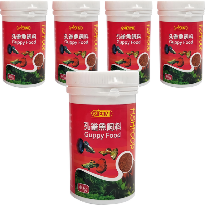 ISTA 伊士達 孔雀魚飼料 微粒 粉狀, 40g, 5罐
