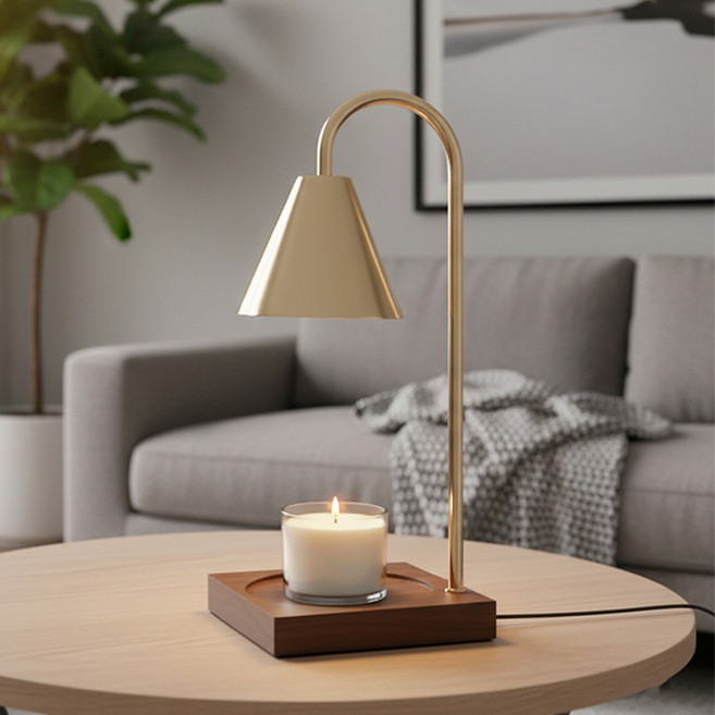 職日生 原木融蠟燈 定時款, 胡木色 + 香檳金色