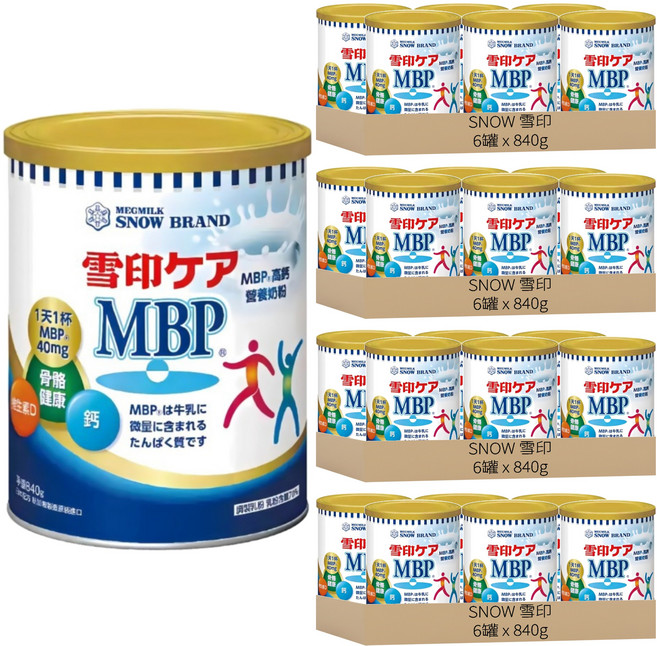 SNOW 雪印 CARE MBP®高鈣營養奶粉, 840g, 24罐