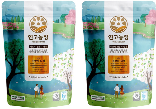 연고농장 Real호박차 티백, 1g, 25개입, 2개