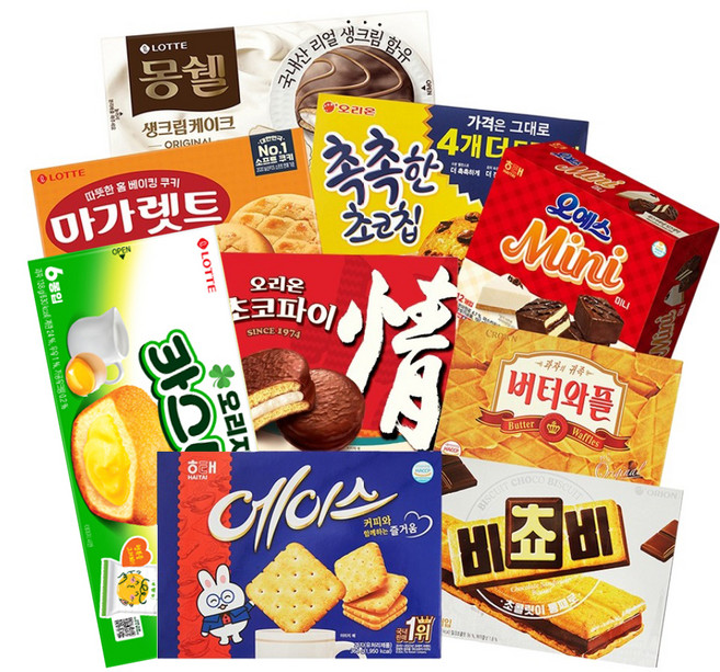 해태제과 사무실 간식 모음 9종, 364g, 1세트