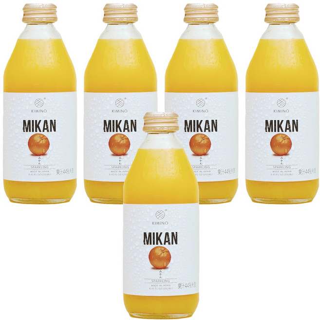 KIMINO 和歌山蜜柑氣泡果汁飲, 5個, 250ml