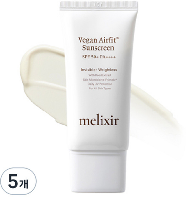멜릭서 비건 에어핏 선스크린 SPF50+ PA++++, 50ml, 5개