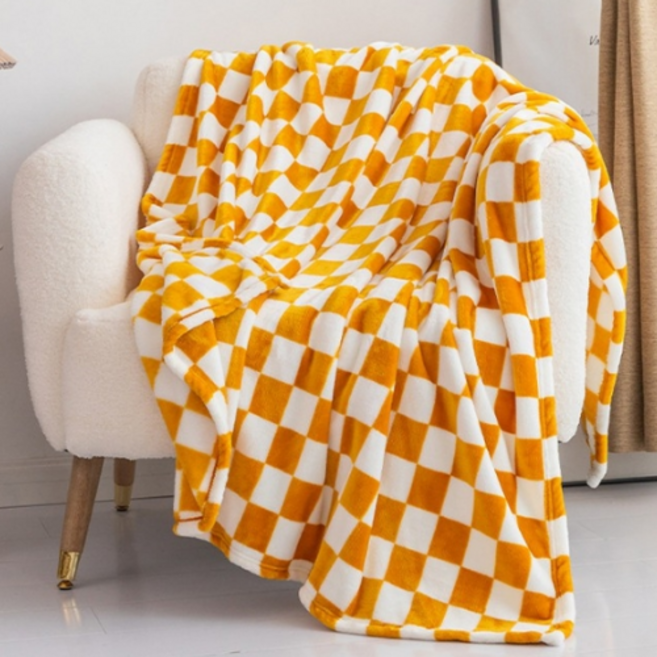 라젠다 체크 벨벳 극세사 담요