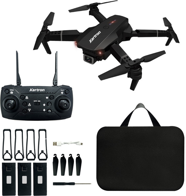 카트론 E88 PRO 입문용 접이식 드론 + 가방 세트, 블랙, 1개