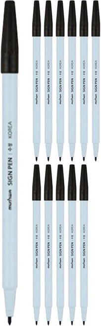문화연필 넥스프로 사인펜, 흑색, 12개