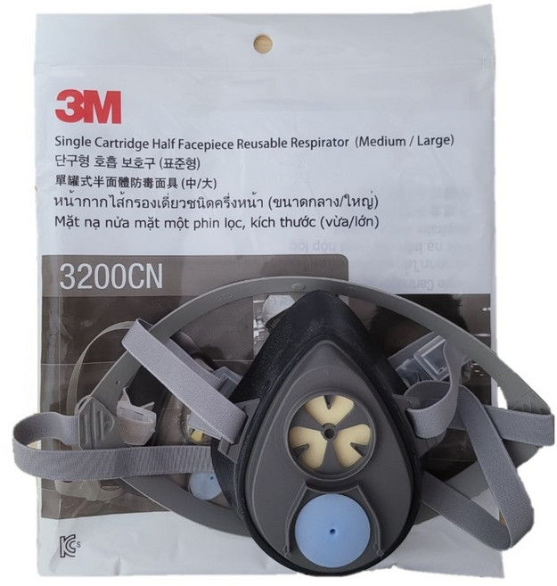 쓰리엠 단구형 면체 3200 방독마스크, 1개, 혼합색상