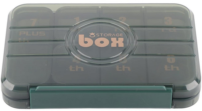 理享家 7格便攜式7日藥盒 17 x 13 x 3cm 北歐綠, 1個