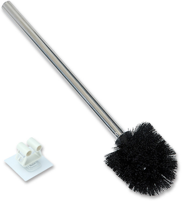 모던모어 스테인리스 욕실 변기솔 화장실 변기 청소솔 걸이, 블랙, 1세트