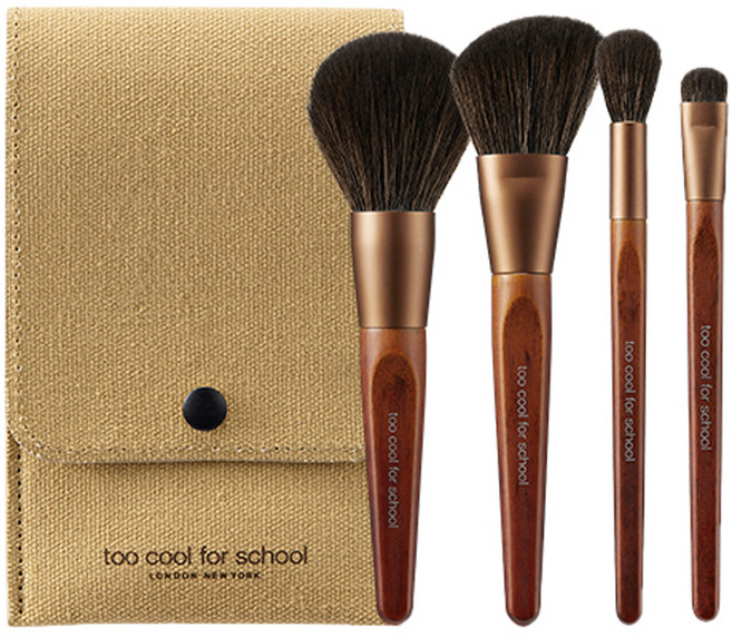 투쿨포스쿨 아티스트 비건 브러쉬 키트 + 에코 파우치 세트, 혼합색상, 1개