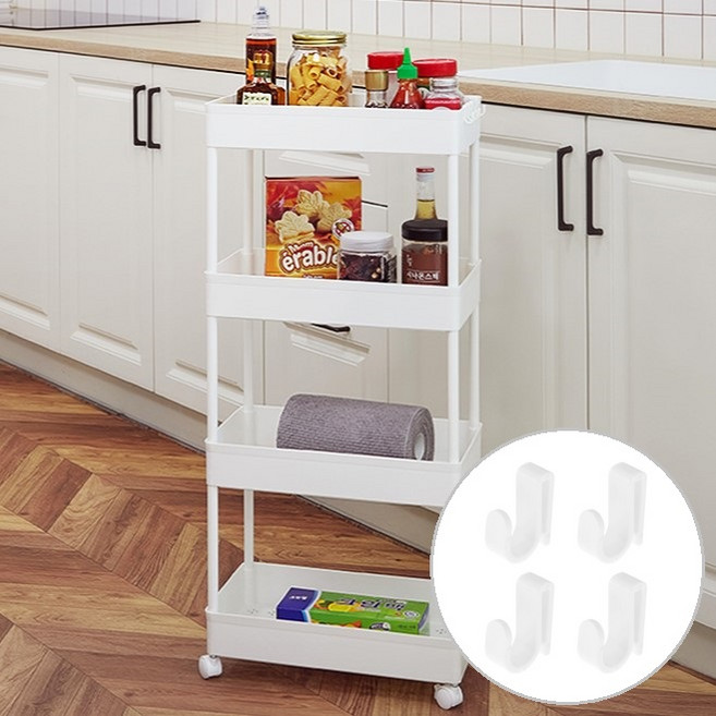 코멧 홈 4단 수납 선반, 화이트