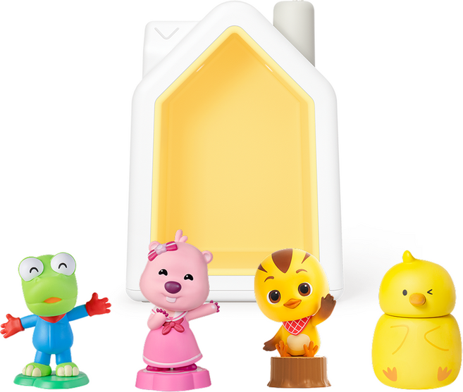 코코지 하우스 + 동물 친구들 크롱 + 루피 + 꽁지 + 뿅이 학습완구 세트, 혼합색상, 1세트