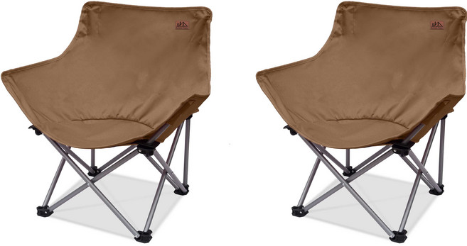 아웃도어포레스트 컴포트 캠핑 의자 세트, 브라운, 2개