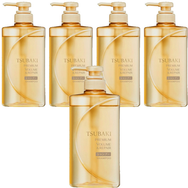 츠바키 프리미엄 볼륨 앤 리페어 샴푸, 490ml, 5개