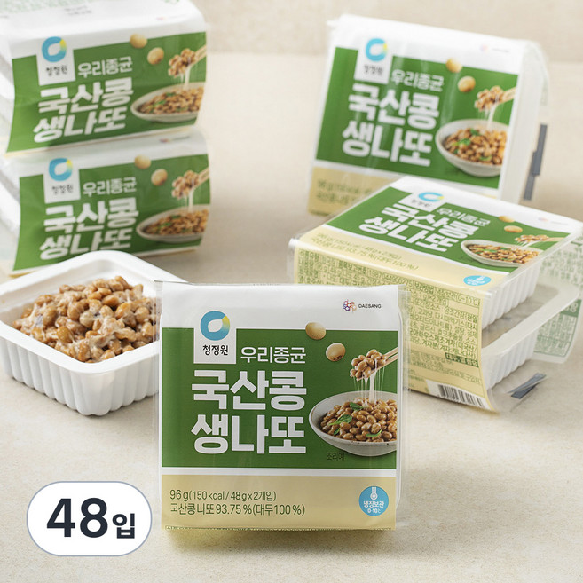 청정원 우리종균 국산콩 생나또, 48g, 12개입, 4개