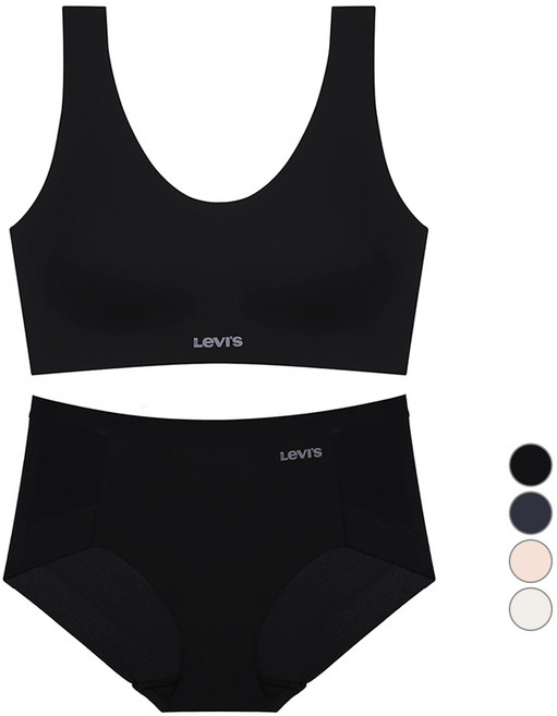 리바이스바디웨어 여성용 시그니처 퓨징 브라 + 헴팬티 세트