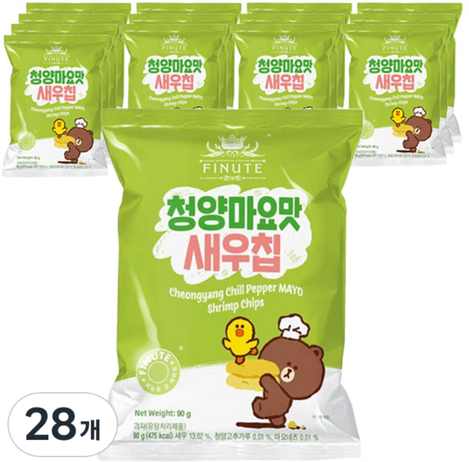 피뉴트 청양마요맛새우칩, 90g, 28개