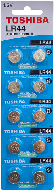 도시바 알카라인 건전지 LR44, 10개입, 1개