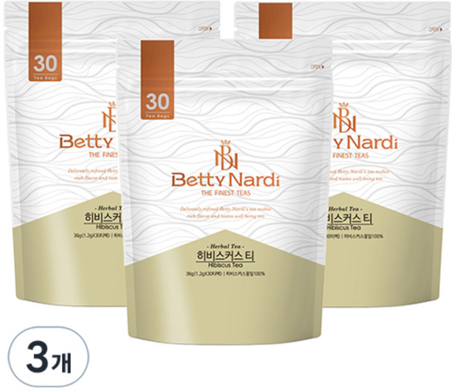 베티나르디 히비스커스 티백, 1.2g, 30개입, 3개