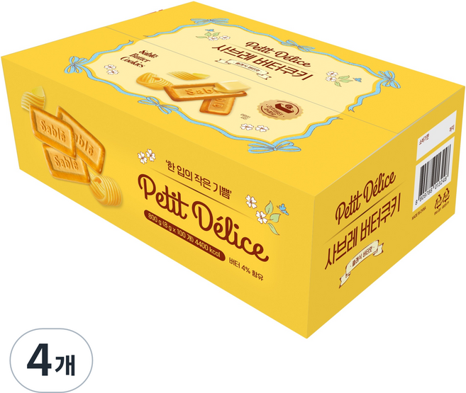 쁘띠델리스 사브레 버터쿠키, 4개, 800g
