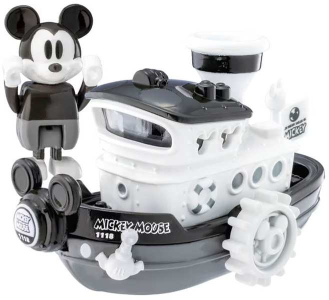 TOMICA DM 米奇黑白蒸汽船 附人偶, 米奇黑白, 1個
