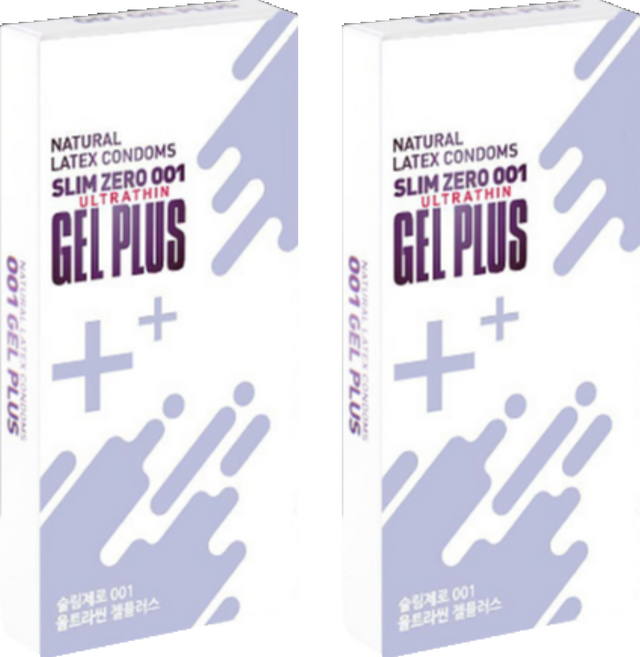 슬림제로 001 울트라씬 젤 플러스 일반형 콘돔, 8개입, 2개