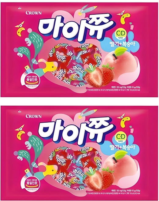 마이쮸 딸기 + 복숭아, 720g, 2개