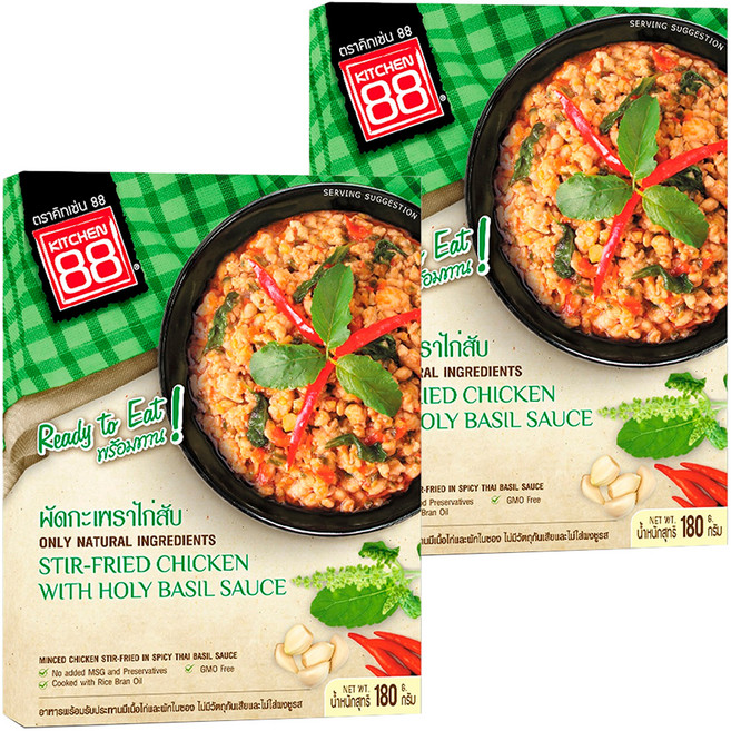 KITCHEN 88 泰式打拋雞肉即食包, 180g, 2盒